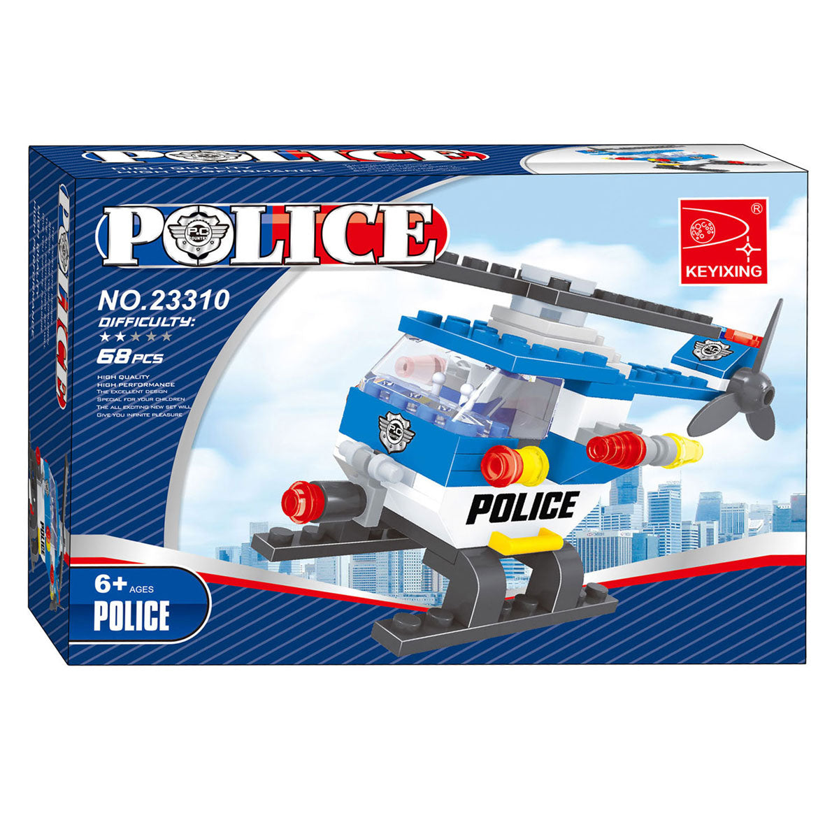 Lobbes Speelgoed BV Bouwset politie helicopter - 68 dlg.
