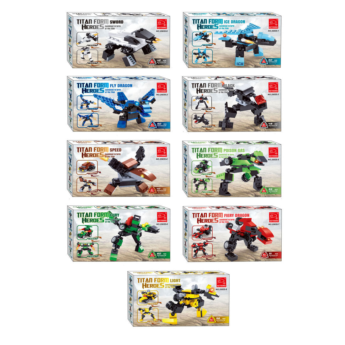 Titans Robot Bouwblokjes Bouwset 3-in-1