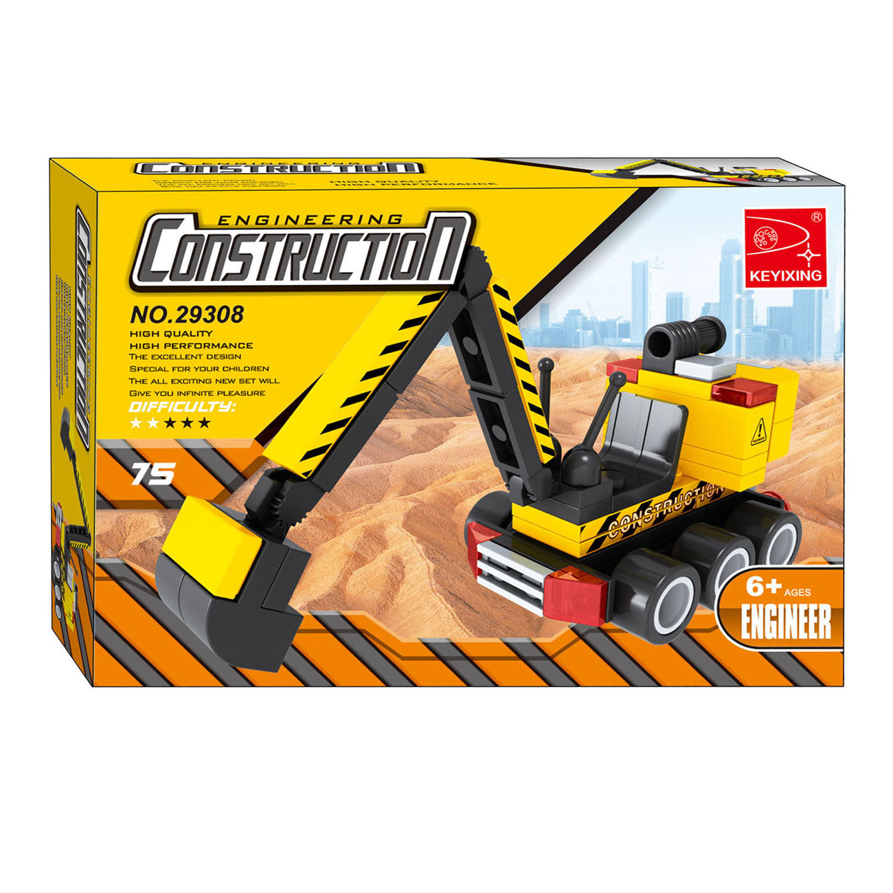 Bouwset Constructie Graafmachine - 75dlg.