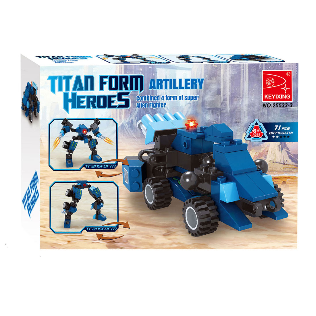Lobbes Bouwset titan transformeer blauw - 71dlg.