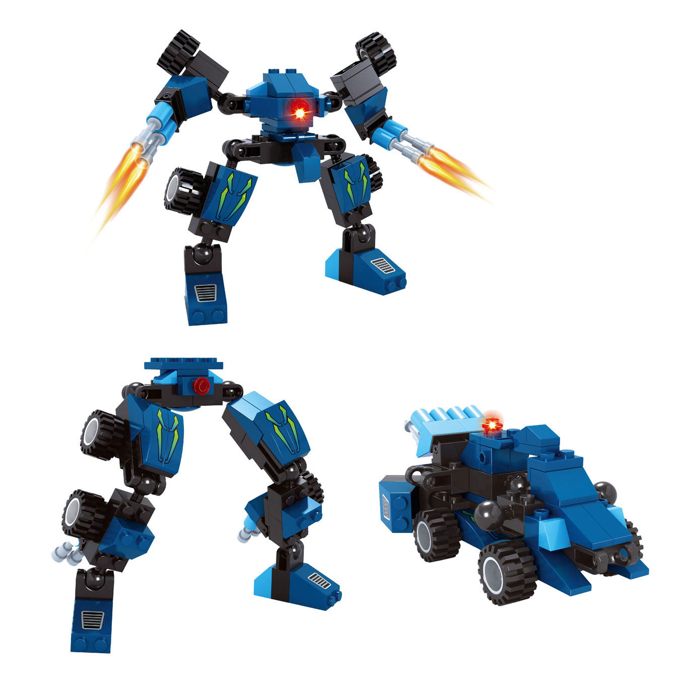 Lobbes Bouwset titan transformeer blauw - 71dlg.