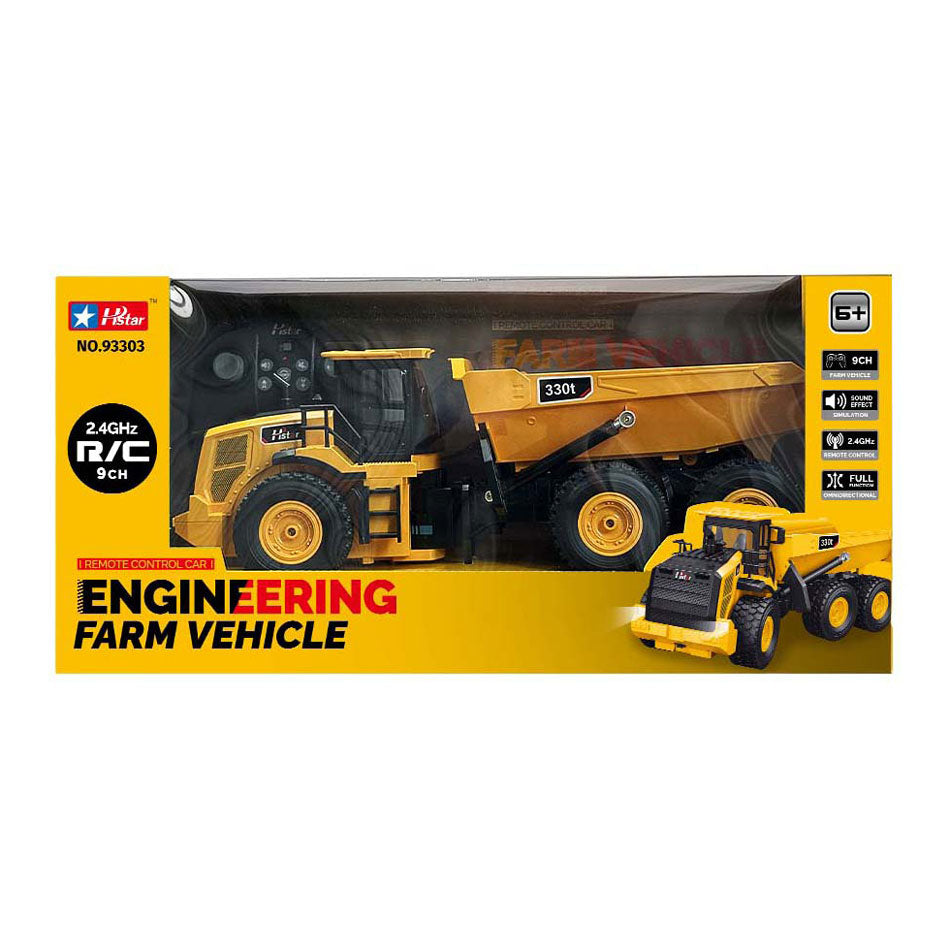 Lobbes Rc bestuurbare constructietruck oplaadbaar met licht en geluid
