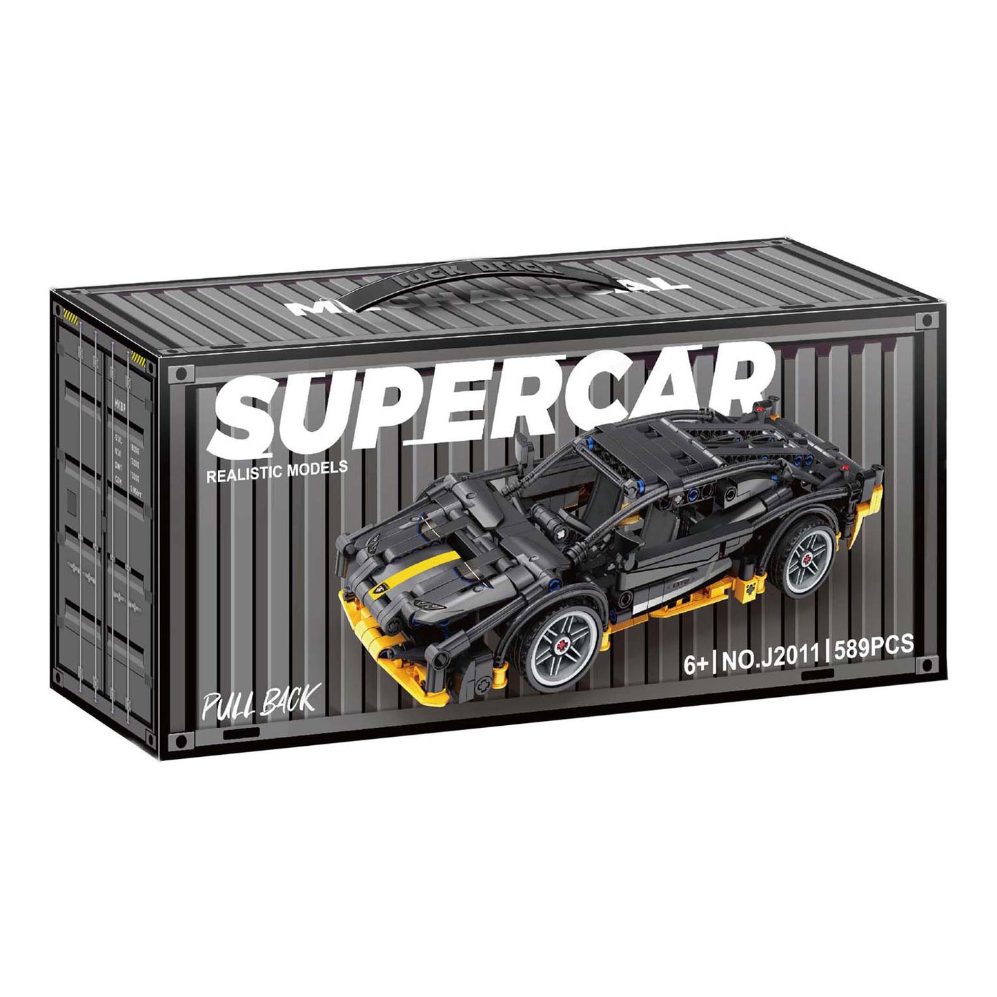 Lobbes Bouwsteentjes set pull back sport auto - 589dlg.