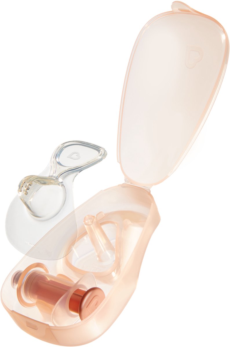 Munchkin flow siliconen tepelhoedje starter kit - zichtbare melkstroom tijdens borstvoeding - inclusief steriliseerdoosje - 24 mm