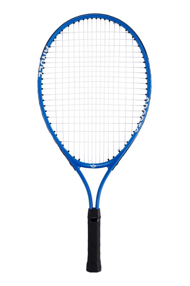 Engelhart Tennisracket 23” aluminium blauw – lichtgewicht tennisracket – recreatief tennisracket voor beginnende tennissers en vrij spel –