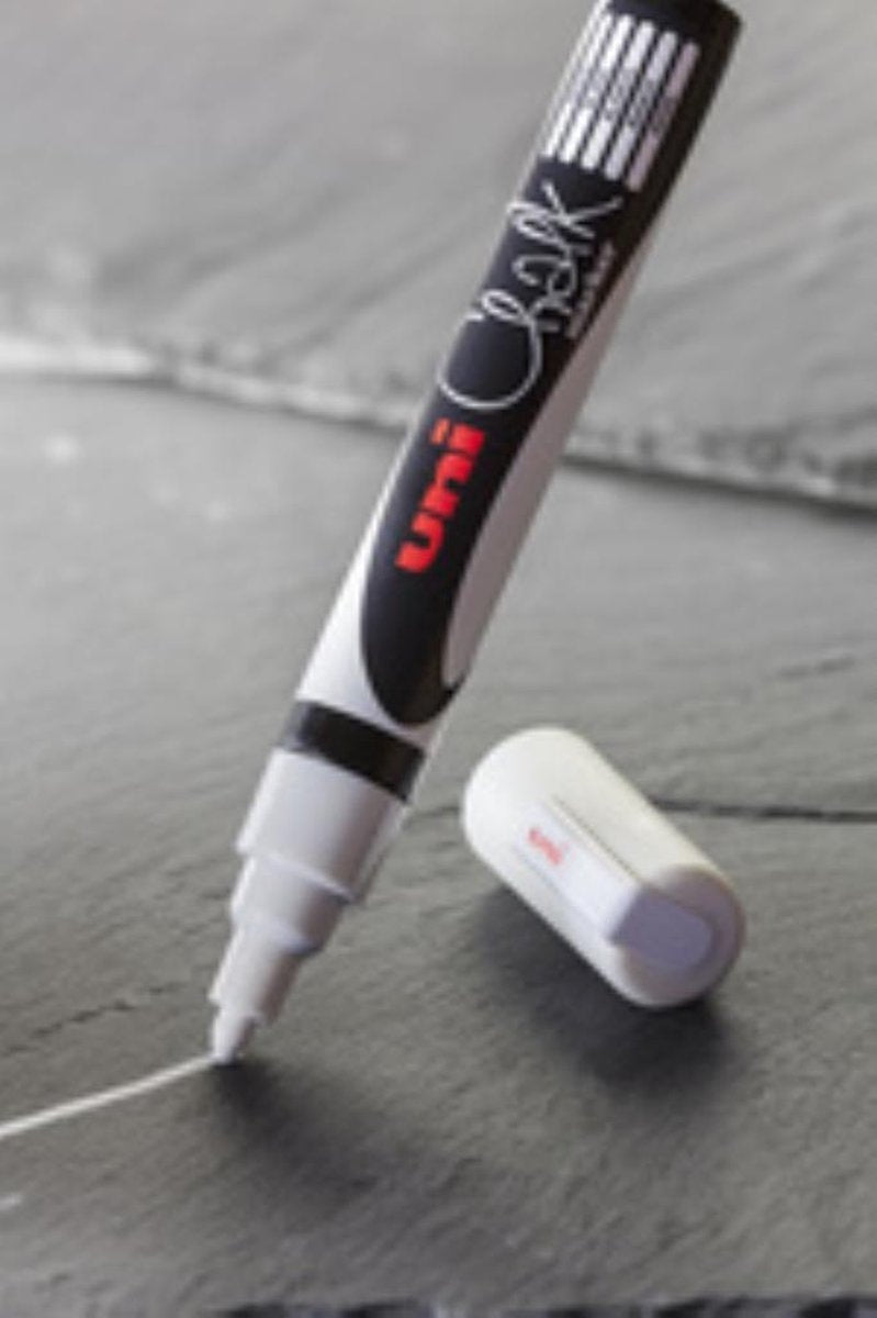 Posca Chalk marker - krijtstift - zwart - krijtbord, ramen, glas, porselein, plastic, spiegels, papier - lijndikte: 1,8-2,5mm - uni chalk - 1 stuk