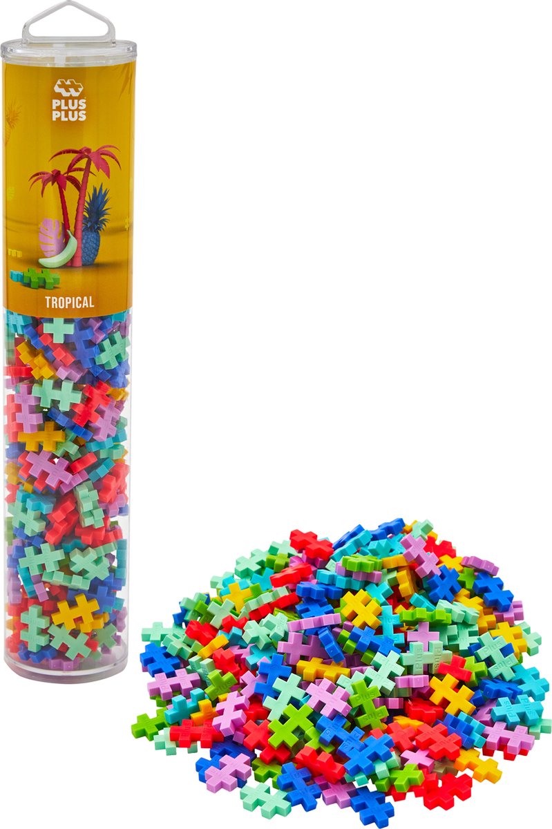 Plus-Plus tube tropical 240 delige bouwset - 4261 - bouwspeelgoed - constructiespeelgoed - set met bouwstenen - vanaf 5 jaar