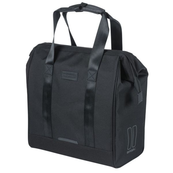 BASIL Tas grand fietsshopper zwart | mik hooks | 23l