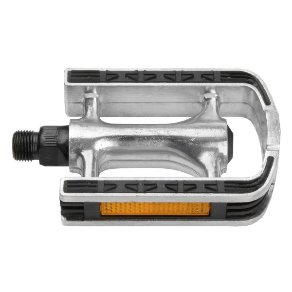 M-Wave Pedaalset aluminium met rubberen anti-sliplaag - zilver