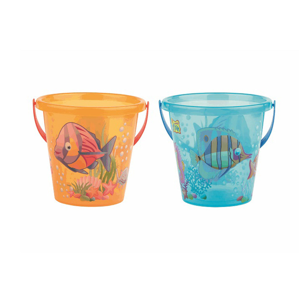 Basic Doorzichtig emmertje met vissenprint 17 cm 3,4l