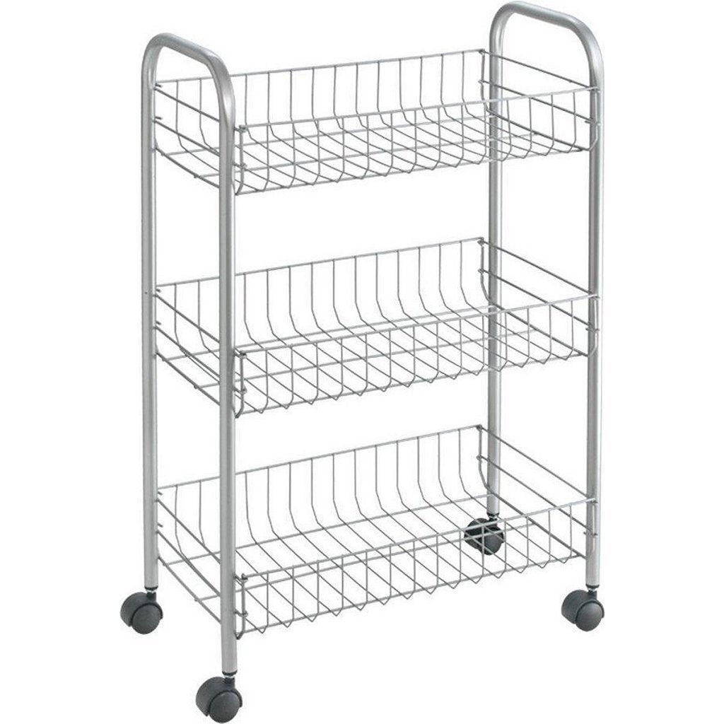 Metaltex Tomado keuken badkamer opbergtrolley lugano 41x23x63 cm wieltjes