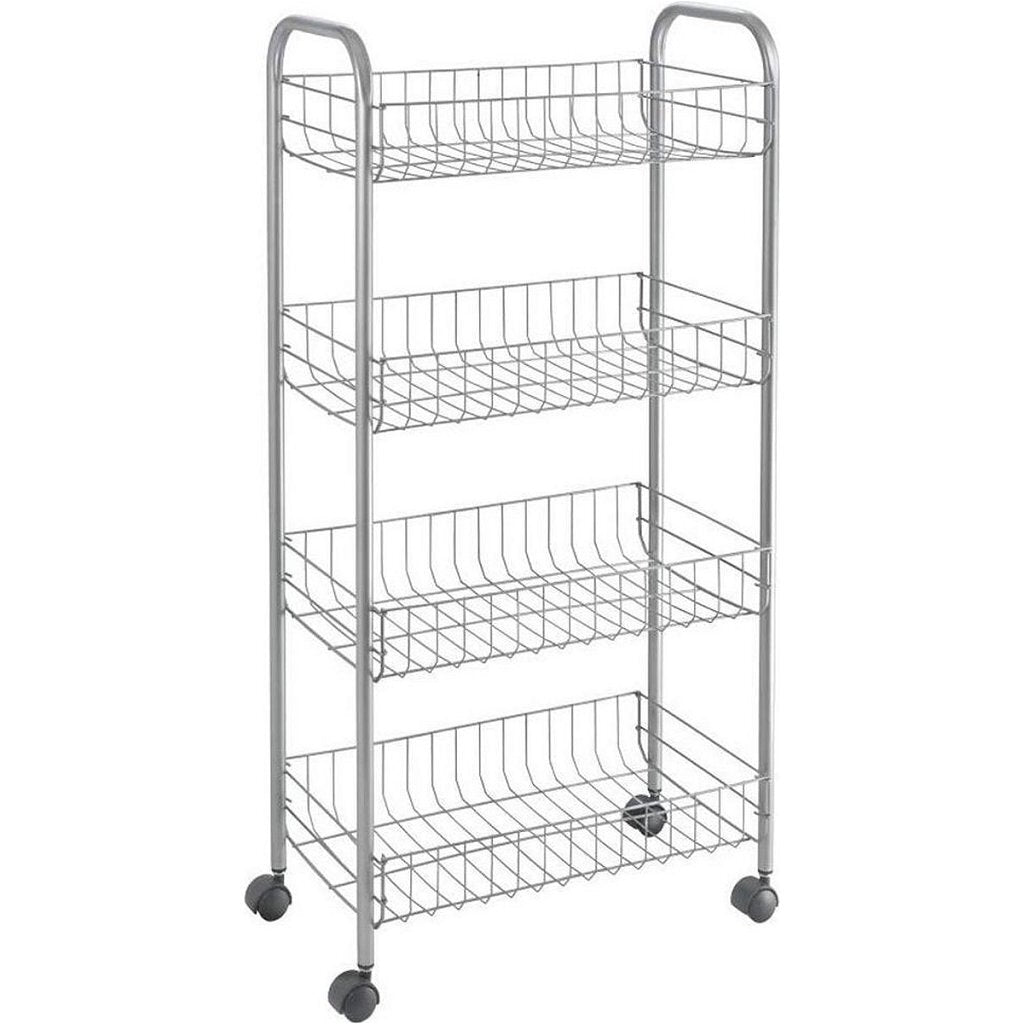 Metaltex keuken badkamer opbergtrolley ascona 41x23x84 cm wieltjes