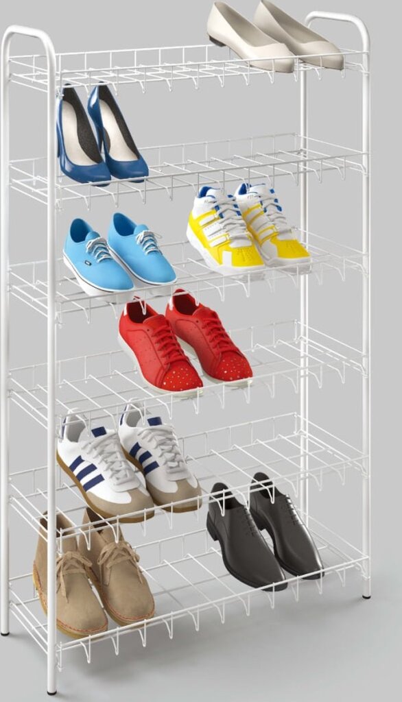 Tomado-Metaltex Tomado metaltex shoe 6 schoenenrek wit 64x23x104 cm 6 verdiepingen