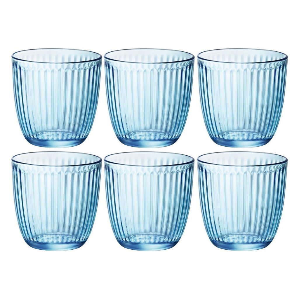 Overige Merken Bormioli rocco waterglazen 290 ml 6 stuks blauw transparant glas