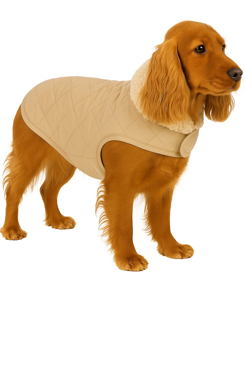 Flamingo Hondenjas – bonnie – honden jas – hondenjasjes winter – hondenjas waterdicht – 45 cm – a:45cm b:36-44cm c:58-64cm – beige