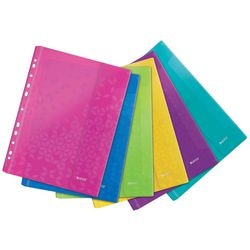 Leitz Showhoes paars,roze,blauw,oranje 6 stuks