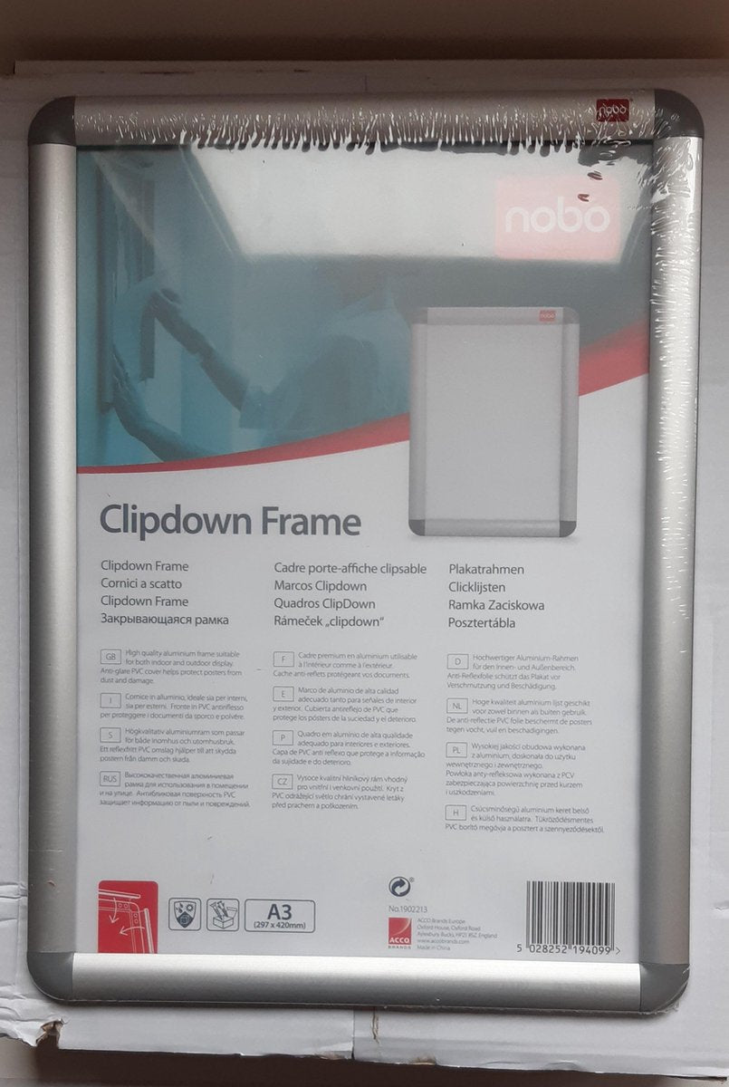 Nobo Kliklijst essence a3 aluminium | 5 stuks