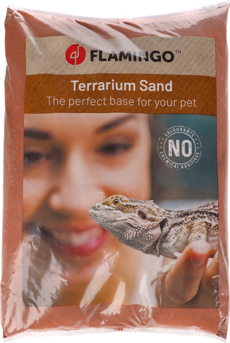 Flamingo Terrarium – terrariumzand sahara – roodbruin zand voor reptielen – natuurlijk kalkrijk – 4kg – gebruiksklaar – europese kwaliteit