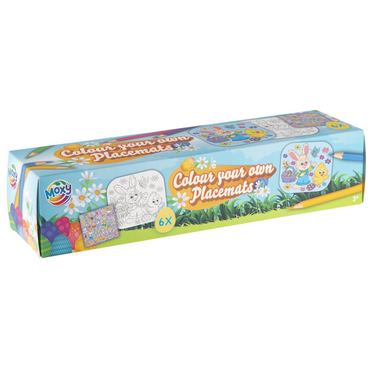 Moxy Versier je eigen paas placemats, 6st. (incl potloden stickers)