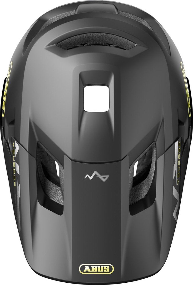 ABUS mtb-helm youdrop ff - fullface-helm voor kinderen en jongeren - voor beginners in de mountainbikesport - met afneembare kinbescherming - zwart, maat s