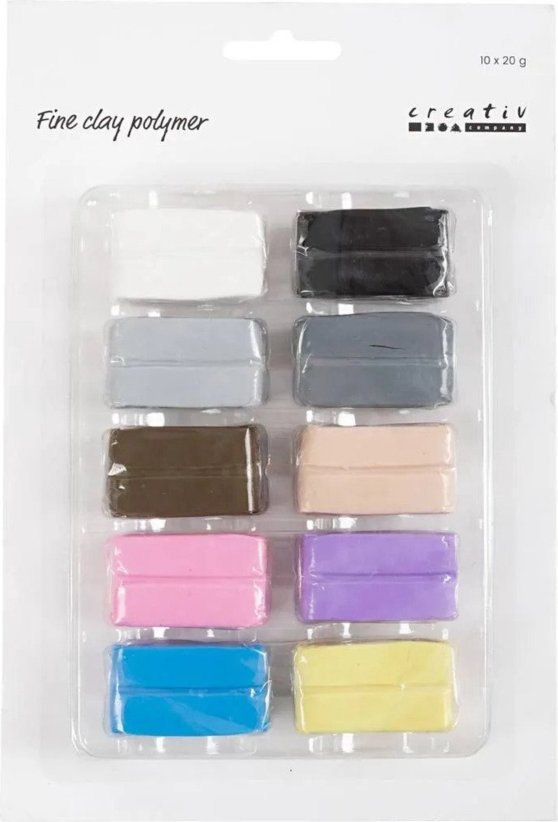 Creativ Company Fijne polymeerklei pastelkleuren, 10x20 gram