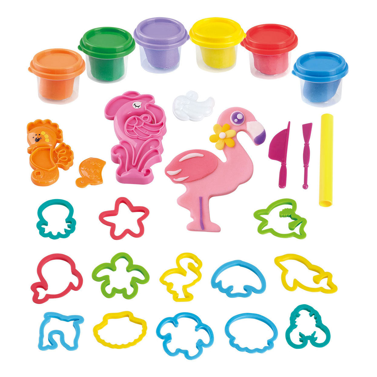 Playgo zeedieren kleiset - 6 kleipotjes