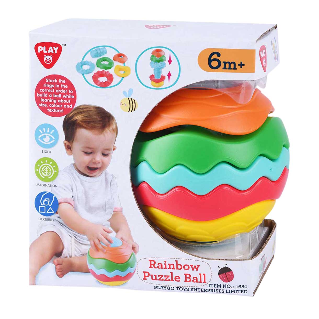 Playgo Regenboog puzzelbal