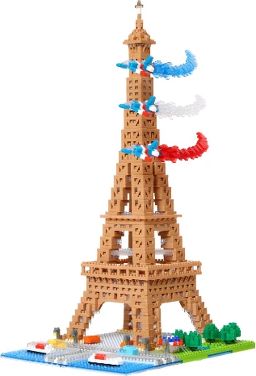 Bandai - nanoblock - eiffeltoren deluxe - baksteen minifiguur 2500 stuks - bouwpakket montage model monumenten parijs - bouwpakket speelgoed kinderen 12 jaar en + tiener volwassenen - nbc057