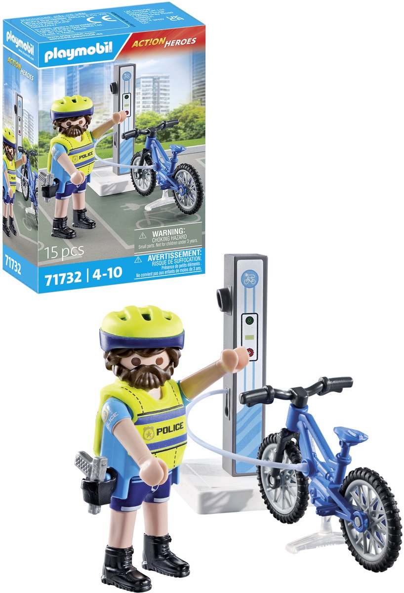 PLAYMOBIL action heroes politie fiets patrouille 71732