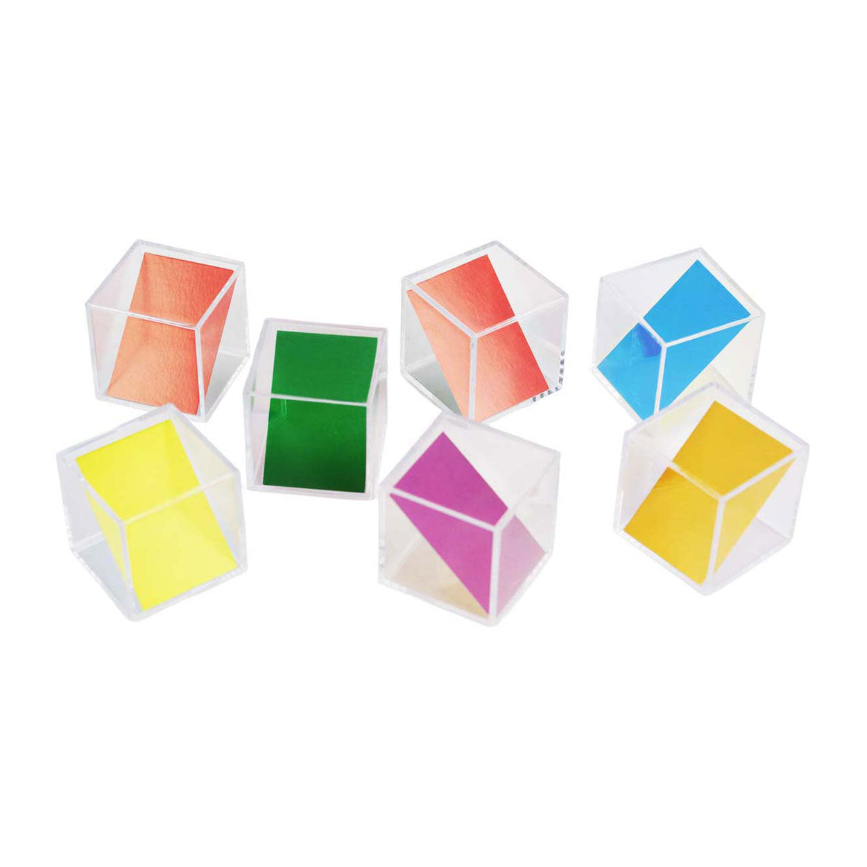 Lobbes Transparante gekleurde kubussen - 5 cm - 18dlg