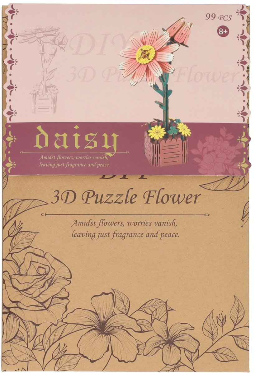 Lobbes Speelgoed BV Lobbes houten bouwset madeliefje 3d - educatief speelgoed bloemen.