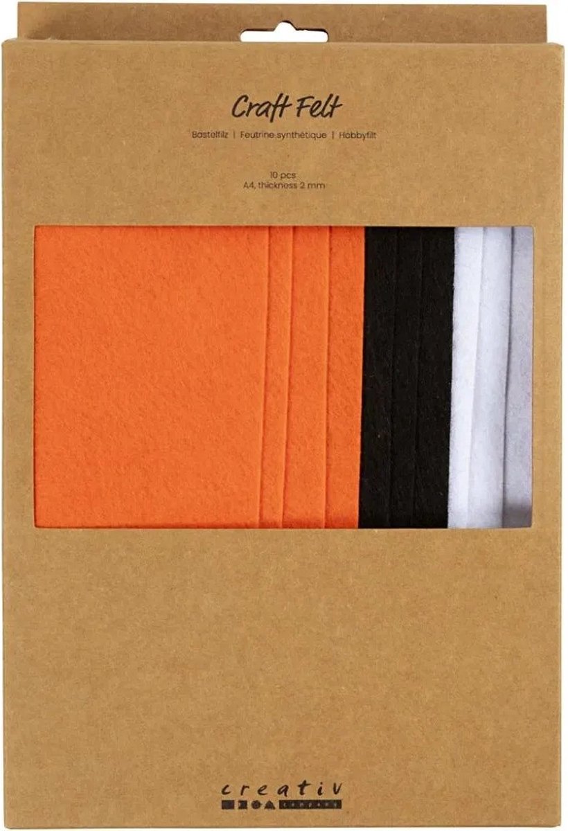 Creativ Company Hobbyvilt a4 dikte 2mm herfst kleuren - 10st.