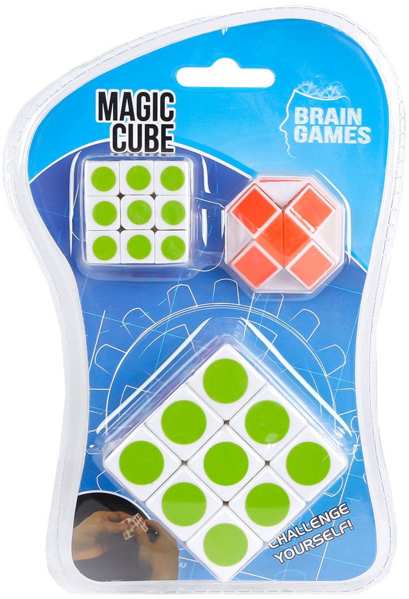 VAN MANEN Puzzelkubus set van 3 - breinbreker speelgoed voor kinderen.