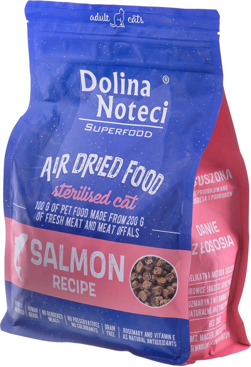 Dolina Noteci superfood sterilised cat zalm - gedroogd kattenvoer - 1 kg
