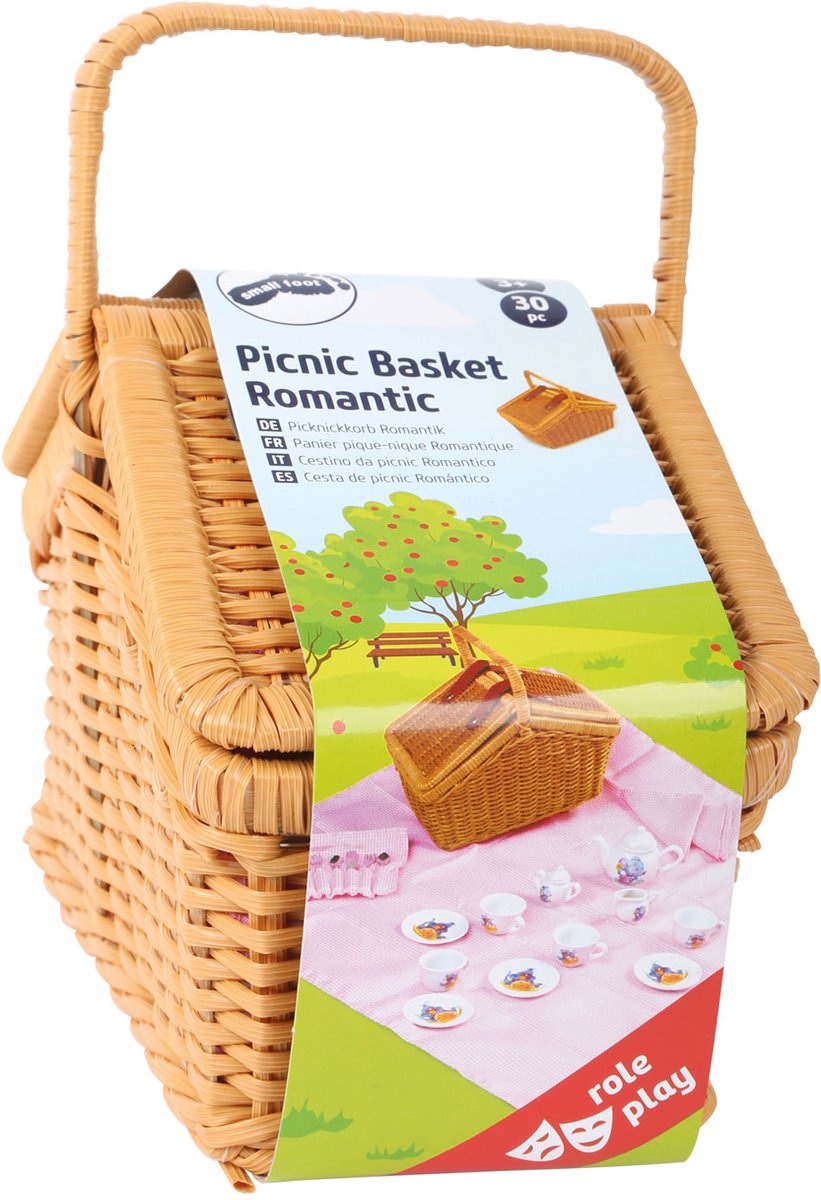 Small Foot - houten picknickmand met servies romantisch, 30dlg.