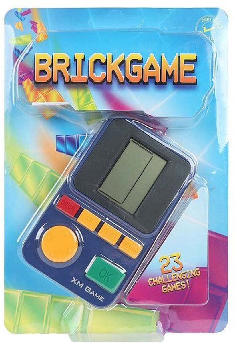 VAN MANEN Brickgame retro spelcomputer 23 spellen 6,5x11cm speelgoed.