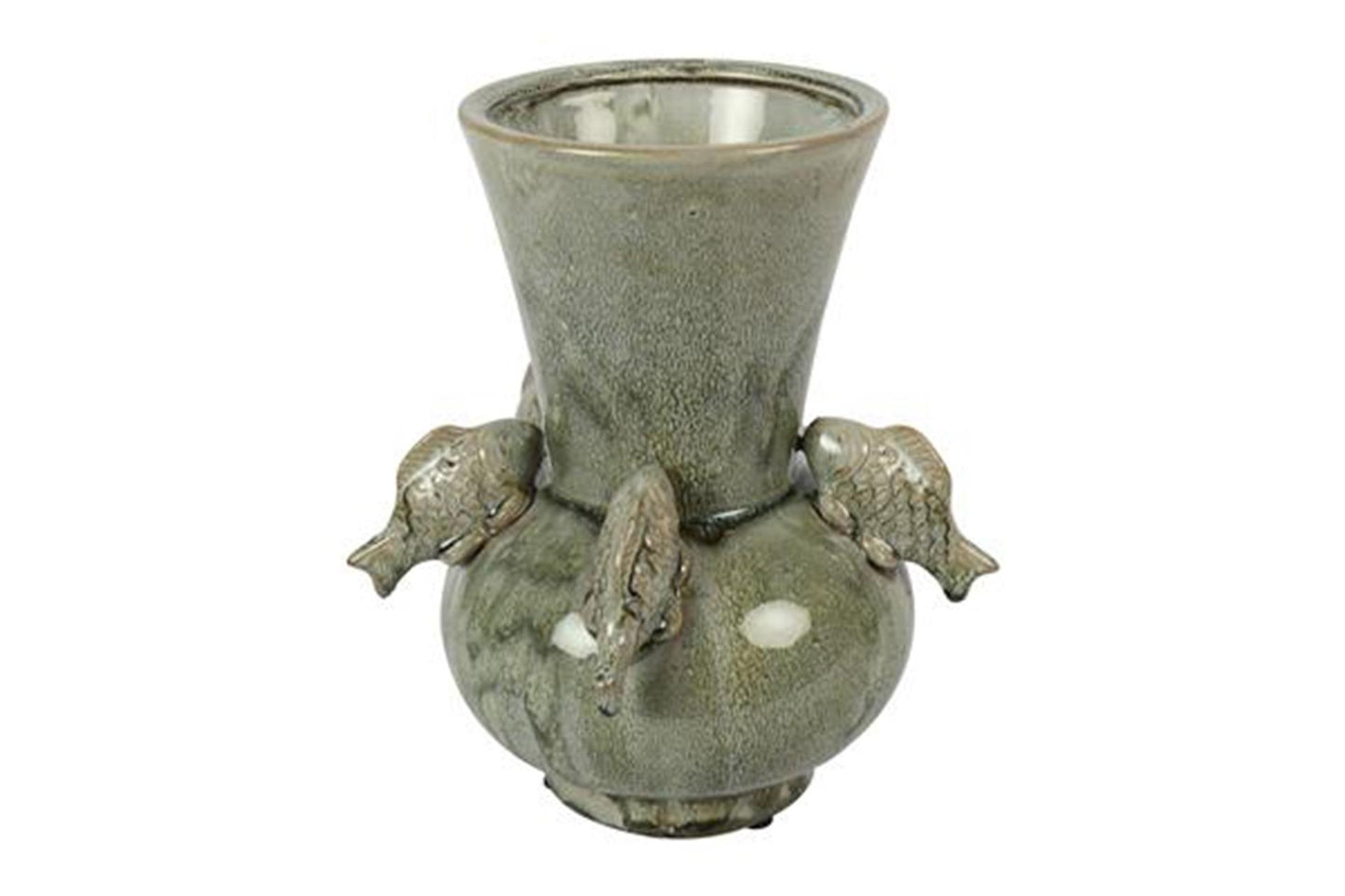 Countryfield vaas vissen groen h24,5cm