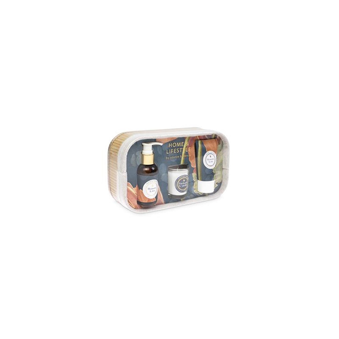 Source Balance Home life giftset in bamboe mand