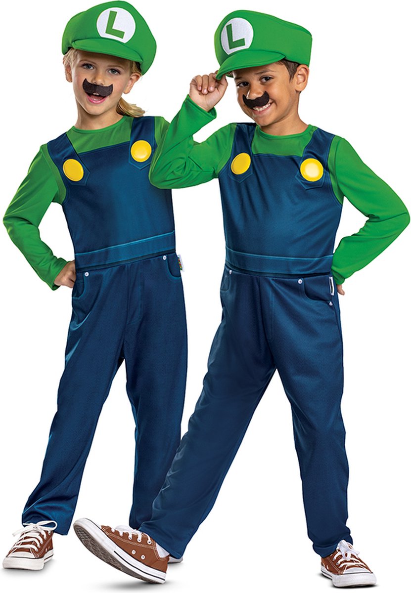 Disguise Nintendo - super mario bros, luigi elevated fancy aankleden, maat s (4-6 jaar), kind