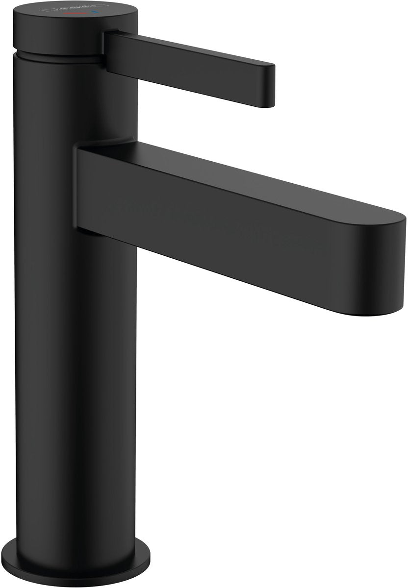 Hansgrohe finoris - wastafelmengkraan - ééngreeps bediening - coolstart energiebesparend - met afvoerplug - 110mm - mat zwart