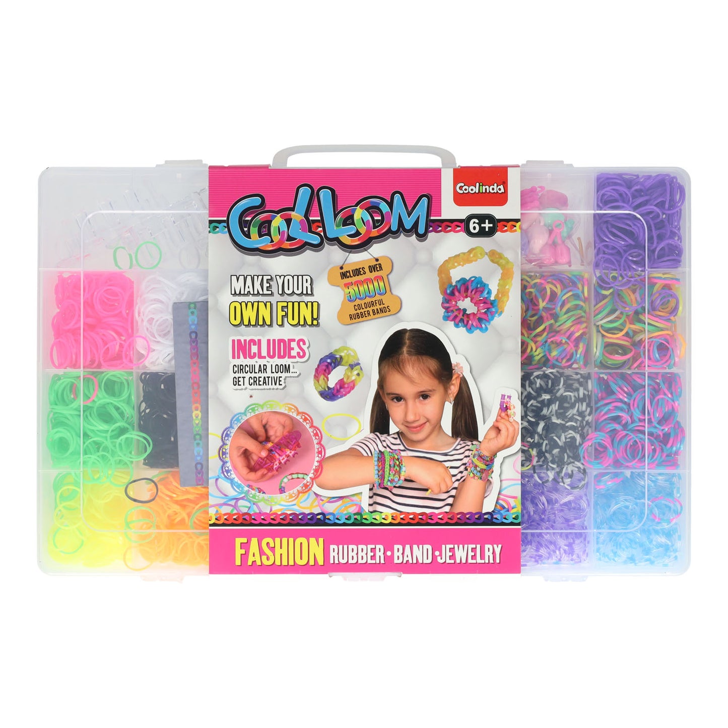 Paulinda Loom opbergbox creatief speelgoed 5000dlg kleurrijke loombandjes.