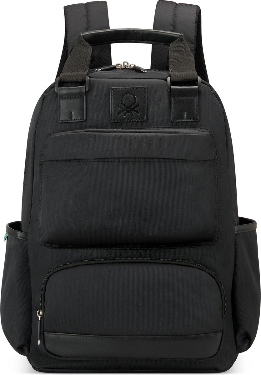 DELSEY paris x united colors of benetton - color block - rugzak 15.6 inch laptopvak - zwart