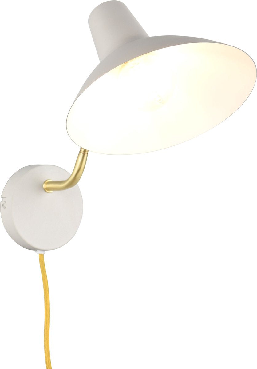 TRIO traveller - wandlamp - grijs warm - excl. 1x e27 4 w - snoerschakelaar - flexibel - wandmontage - flex - connect