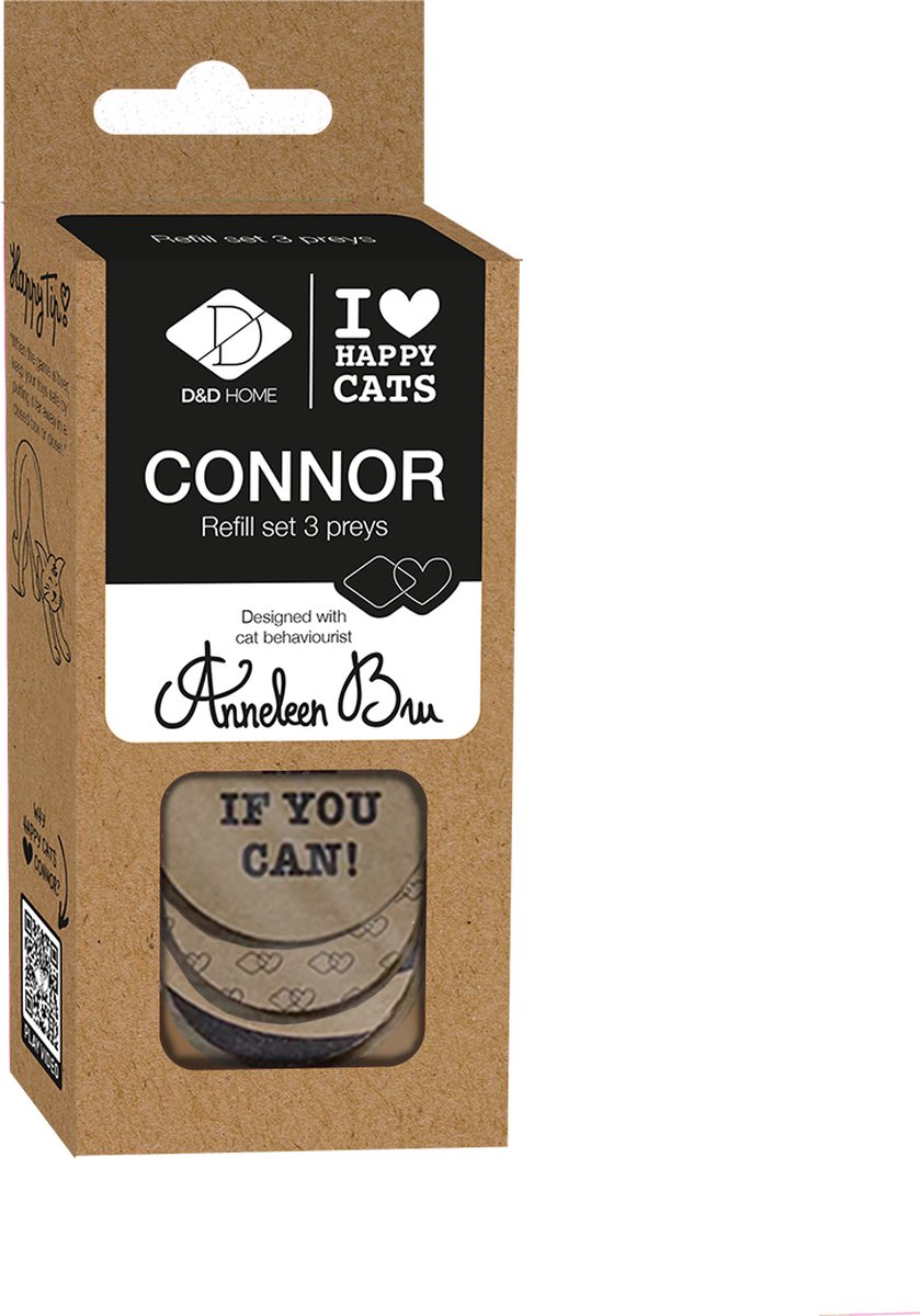 D D Home I love happy cats navulset prooi - connor - naturel - beige - 3st