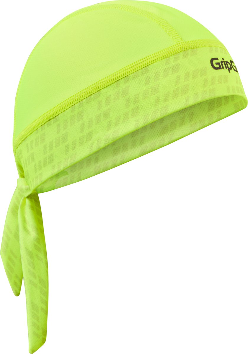 GripGrab - zomer fiets bandana zweetbescherming uv bescherming hoofddoek fietsmuts - geel hi-vis - unisex - maat one size