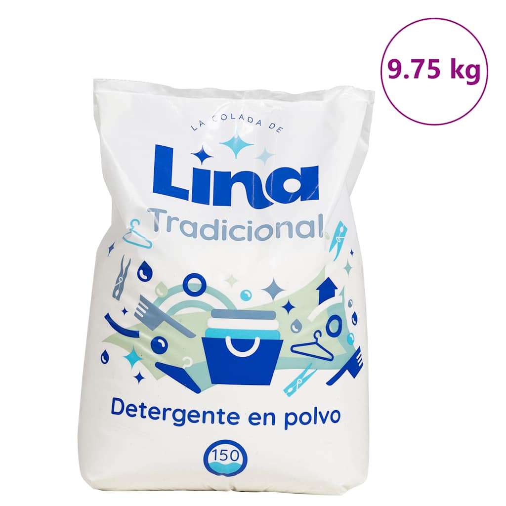 VidaXL Waspoeder voor 150 wasbeurten 9,75 kg wit