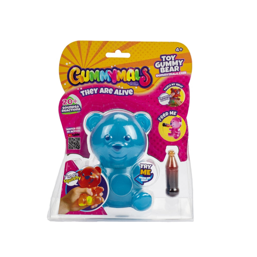Jiggly Pets Gummymals gummy bear 12 cm + licht en geluid blauw