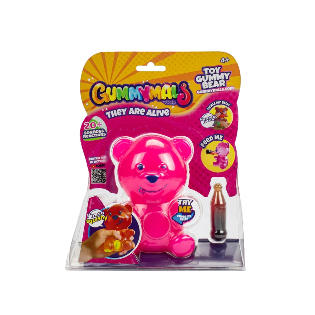 Jiggly Pets Gummymals gummy bear 12 cm + licht en geluid roze