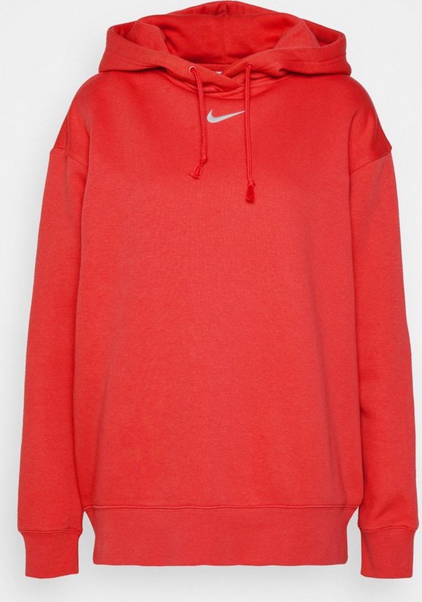 Nike w nsw phnx flc os po hoodie dames sporttrui - rood - maat m