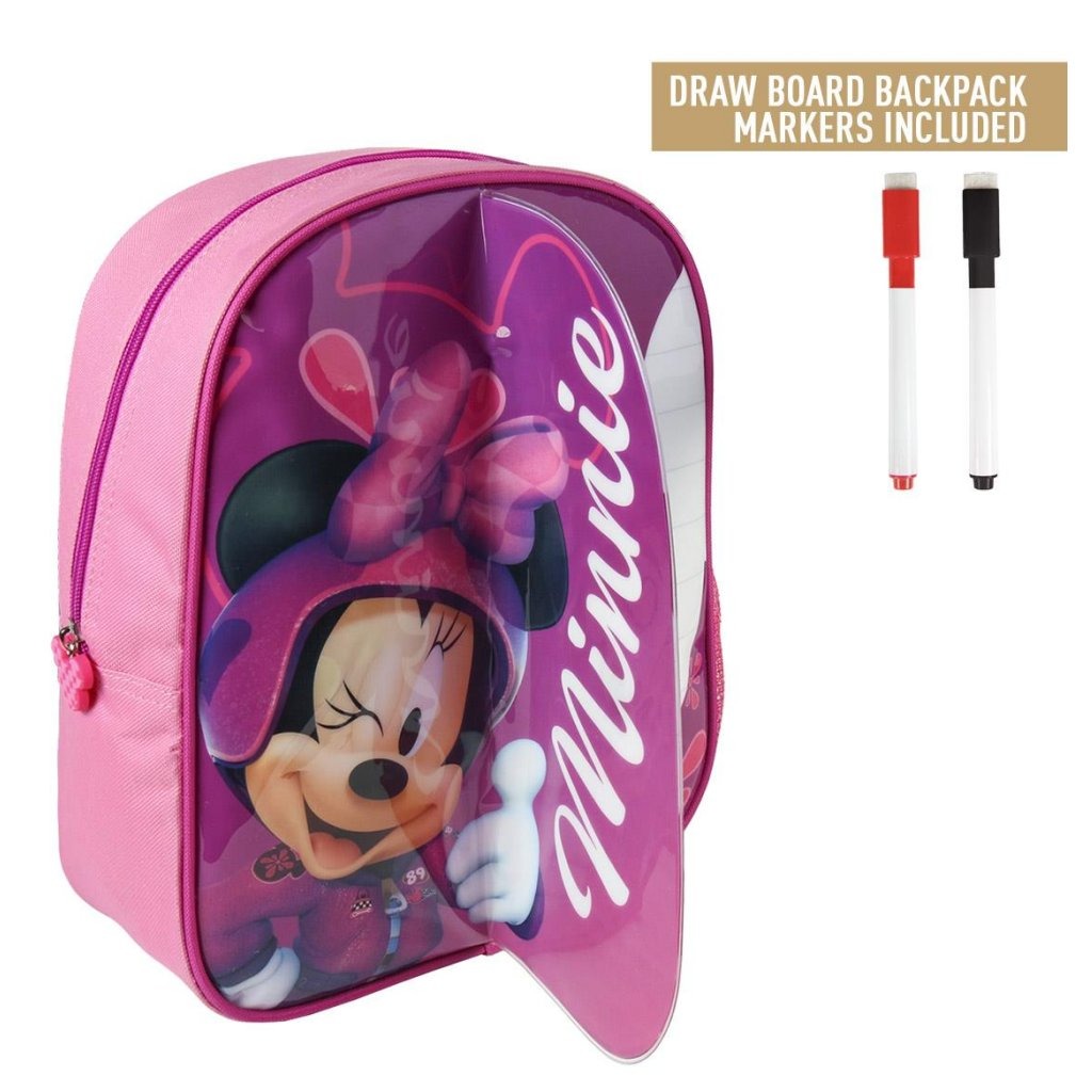 Cerda Disney minnie mouse rugzak met schrijfgedeelte + 2 markers 25x31x10 cm roze